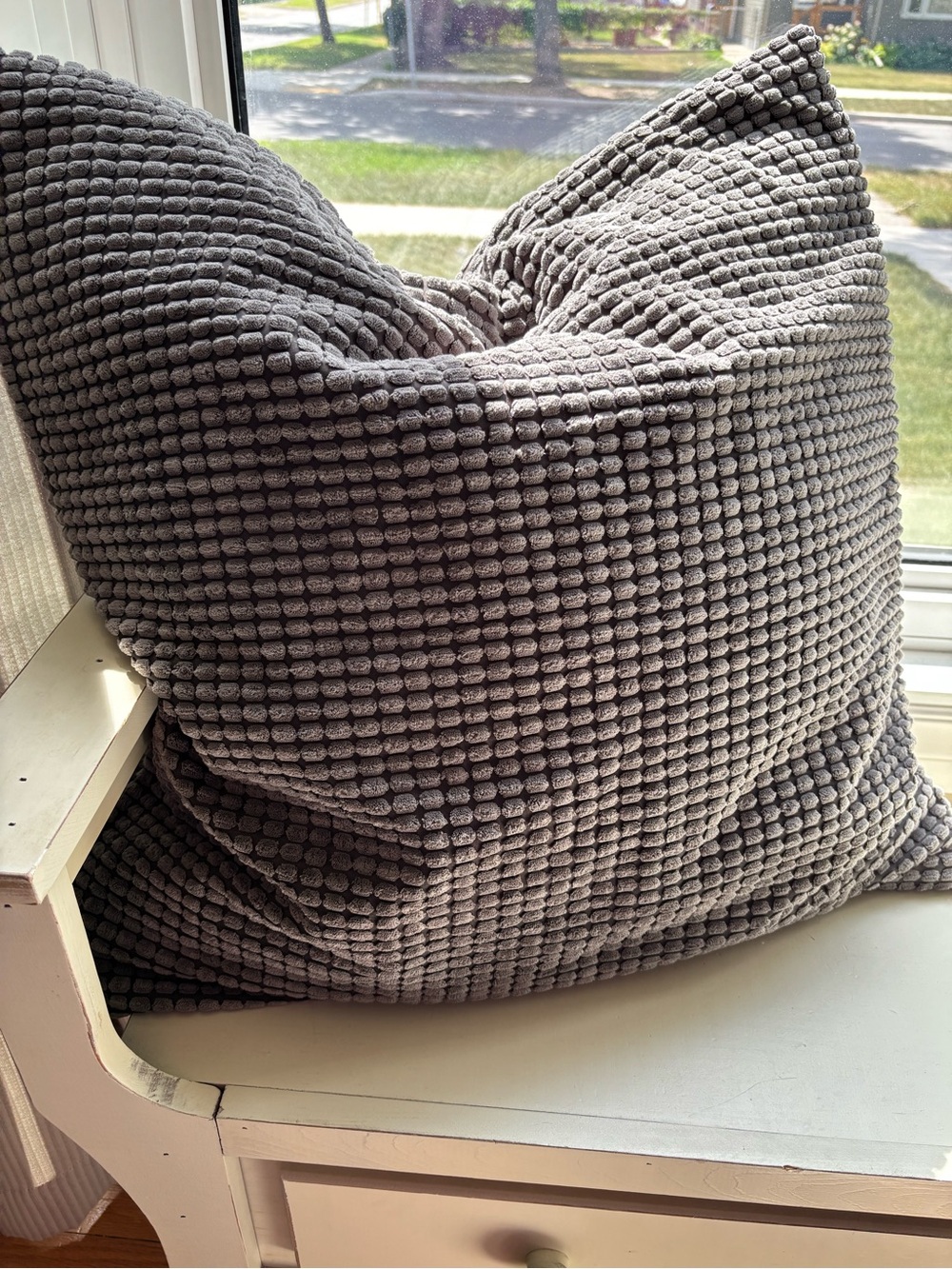 Pillow cover (26”x26”) Dark Grey Soft Texture